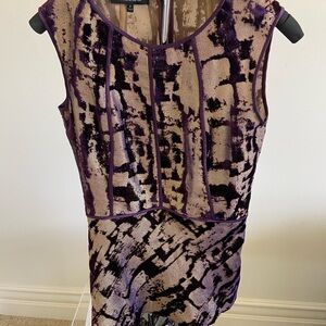 Lafayette 148 New York Purple and Black Sleeveless Top